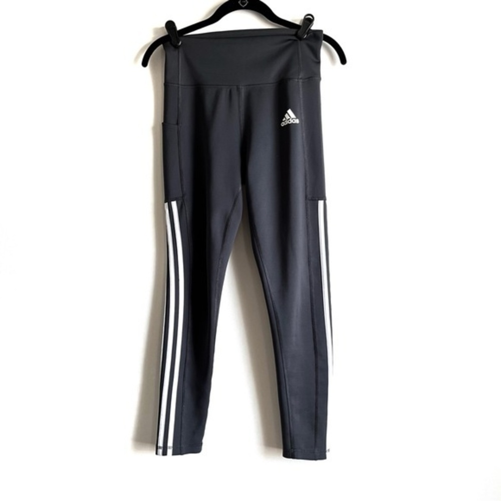 Adidas Women’s High Rise 7/8 Leggings AEROREADY Charcoal/Black  Size Small